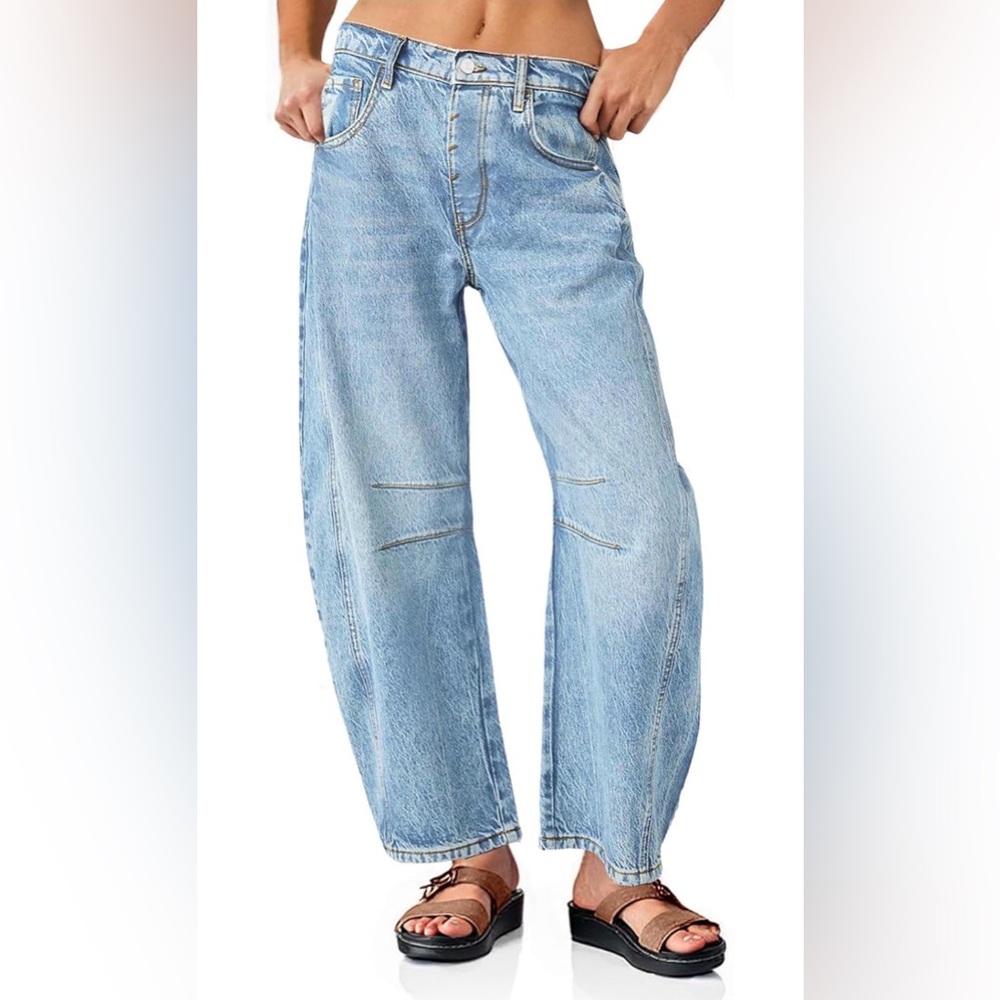 Amazon PLNOTME Baggy Boyfriend Barrel Jeans